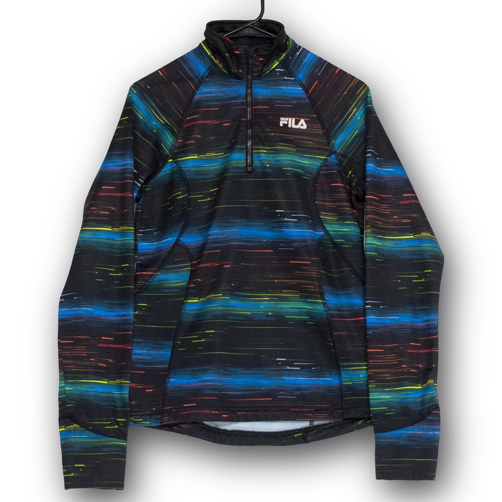 Fila Sport Pullover Mens Small Multicolor Excellent 1/4 Zip Digital Streak S
